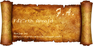 Fürth Arnold névjegykártya